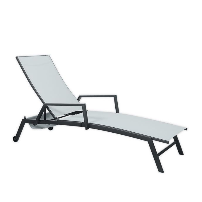 BoyelLiving Adjustable Outdoor Chaise Lounge Chair in Grey ...