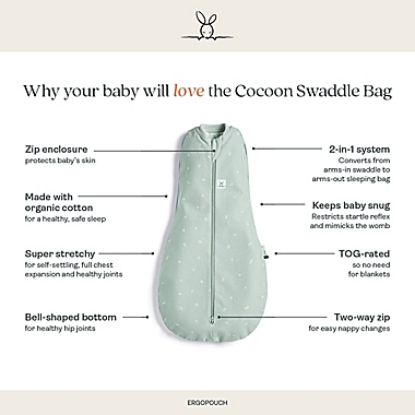 ergoPouch&reg; Size 3-6M Cocoon 1.0 TOG Wearable Swaddle &amp; Sleep Bag in Sage. View a larger version of this product image.
