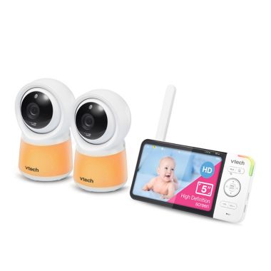 Vtech Rm5754 2 Hd 5 Inch Smart Wi Fi 1080p Video Baby Monitor In White Buybuy Baby