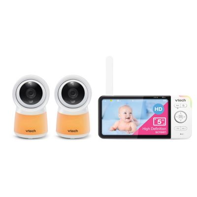 VTech&reg; RM5754-2 HD 5-Inch Smart Wi-Fi 1080p Video Baby Monitor in White