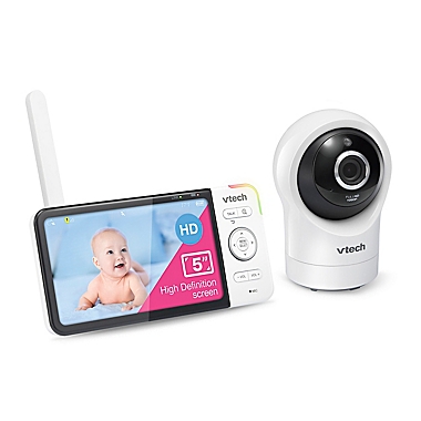 VTech&reg; RM5764 5-Inch HD WiFi Video Baby Monitor in White. View a larger version of this product image.