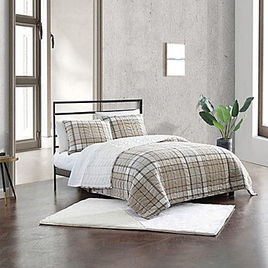 UGG&reg; Beacon 3-Piece Full/Queen Quilt Set in Oatmeal Plaid. View a larger version of this product image.