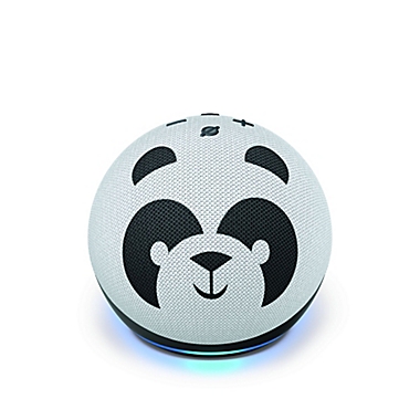 Amazon Panda&#39;s Kid Edition Echo 4th Generation in White/Black. View a larger version of this product image.