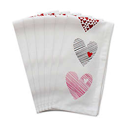 Hearts Collage Print Multicolor Napkins in (Set of 6)
