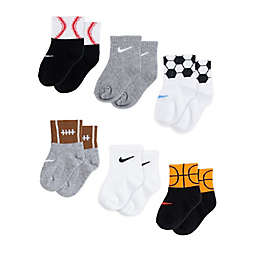 Nike® Size 12-24M 6-Pack Swoosh Sports Ball Socks in Grey Heather