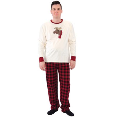 Touched by Nature&reg; Men&#39;s 2-Piece Moose Organic Cotton Pajama Set in Red