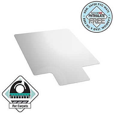 Floortex&reg; 45-Inch x 53-Inch Clear Vinyl Lipped Chair Mat for Carpets up to 1/4&quot;. View a larger version of this product image.