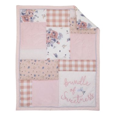 NoJo&reg; Farmhouse Chic 4-Piece Crib Bedding Set in Pink. View a larger version of this product image.