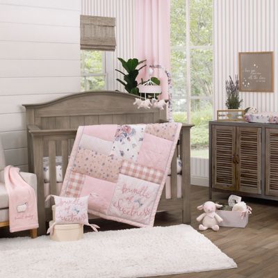 NoJo&reg; Farmhouse Chic 4-Piece Crib Bedding Set in Pink