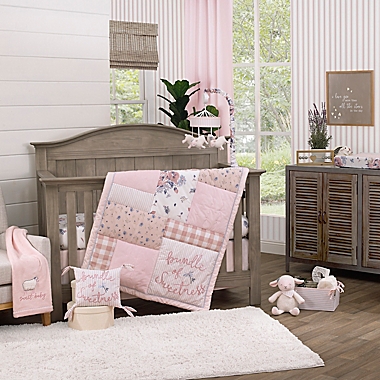 NoJo&reg; Farmhouse Chic 4-Piece Crib Bedding Set in Pink. View a larger version of this product image.