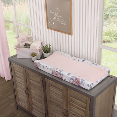 NoJo&reg; Farmhouse Chic Changing Pad Cover in Pink. View a larger version of this product image.