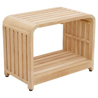 Haven&trade; Teak Waterfall Bench in Light Natural. View a larger version of this product image.