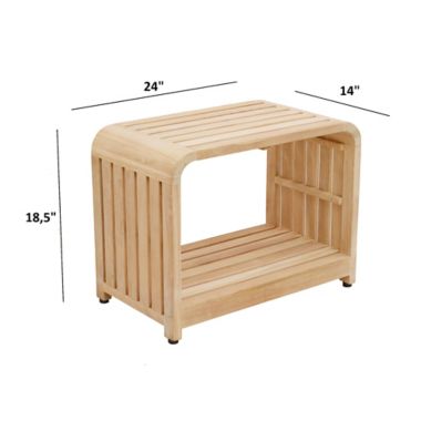 Haven&trade; Teak Waterfall Bench in Light Natural. View a larger version of this product image.