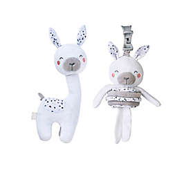 Saro Lifestyle Alpaca Longlegs Plush Toy and Spring Rattle 2-Piece Set