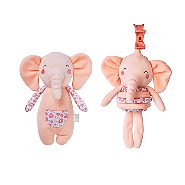 Saro Lifestyle Elephant Longlegs Plush Toy and Spring Rattle 2-Piece Toy Set. View a larger version of this product image.