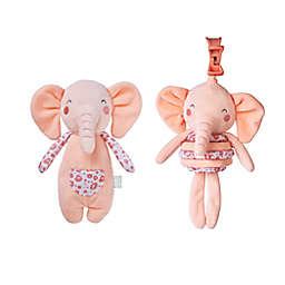 Saro Lifestyle Elephant Longlegs Plush Toy and Spring Rattle 2-Piece Toy Set