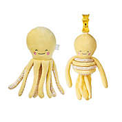 Saro Lifestyle Octopus Longlegs Plush Toy and Spring Rattle 2-Piece Toy Set