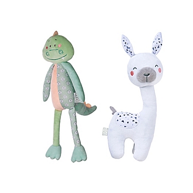 Saro Lifestyle Dinosaur and Alpaca Longlegs 2-Piece Plush Toy Set. View a larger version of this product image.