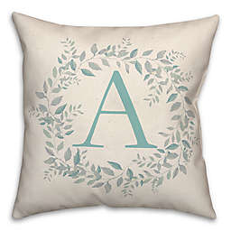 Monogram Wreath Personalized Throw Pillow