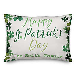 "Happy St. Patrick's Day" 14-Inch x 20-Inch Personalized Throw Pillow