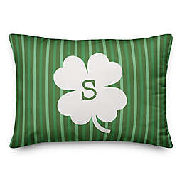 Lucky Clover Monogram 14-Inch x 20-Inch Personalized Throw Pillow