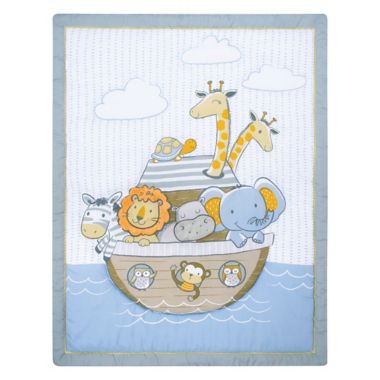 Sammy Lou Noah S Ark 4 Piece Crib Bedding Set In Blue Grey Buybuy Baby