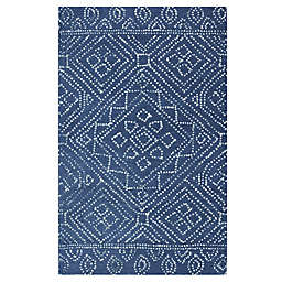 Blue Tile 2&#39;3&quot; X 3&#39;9&quot; Tufted Accent Rug