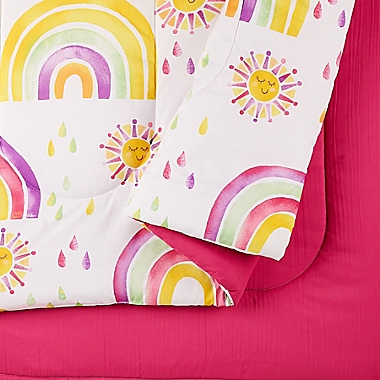 Urban Playground Rainbows and Suns 3-Piece Reversible Full/Queen Quilt Set in Pink. View a larger version of this product image.