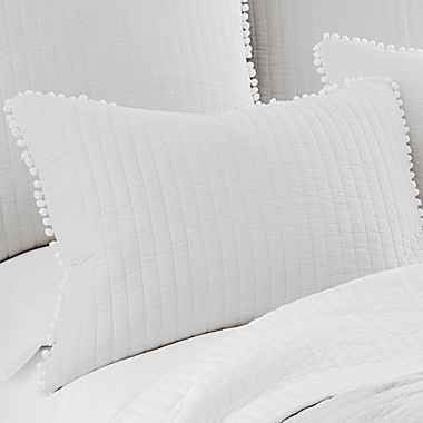 Levtex Home Pom Pom King Pillow Sham in White. View a larger version of this product image.