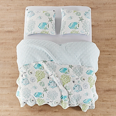 Levtex Home Madalyn 2-Piece Reversible Twin/Twin XL Quilt Set in Blue. View a larger version of this product image.