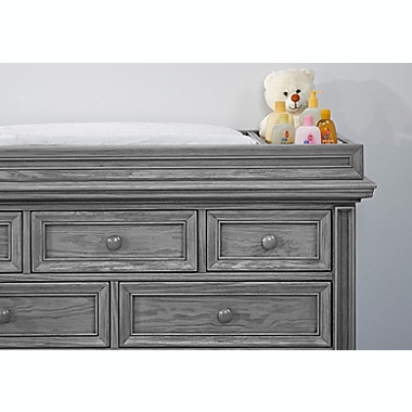 Oxford Baby Richmond Changing Topper in Brushed Grey. View a larger version of this product image.
