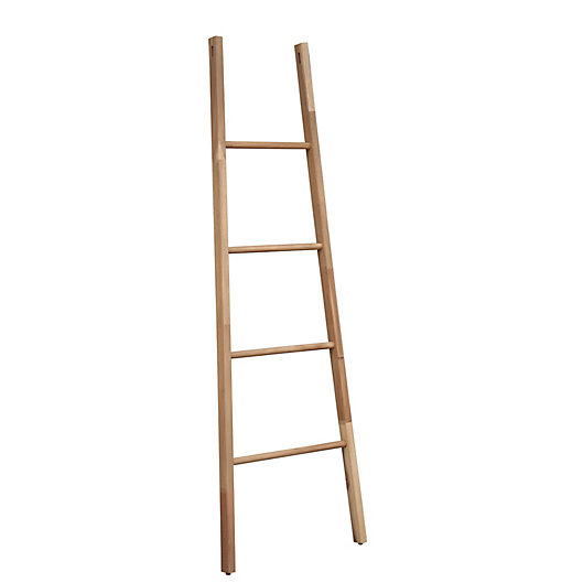 Haven Acacia Wood Towel Ladder Bed, Acacia Wood Ladder Bookcase
