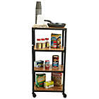 Alternate image 6 for Squared Away&trade; 4-Tier Wood and Metal Utility Cart in Black/Natural