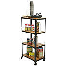 Alternate image 7 for Squared Away&trade; 4-Tier Wood and Metal Utility Cart in Black/Natural