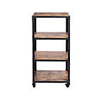 Alternate image 3 for Squared Away&trade; 4-Tier Wood and Metal Utility Cart in Black/Natural