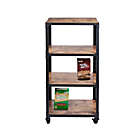 Alternate image 5 for Squared Away&trade; 4-Tier Wood and Metal Utility Cart in Black/Natural