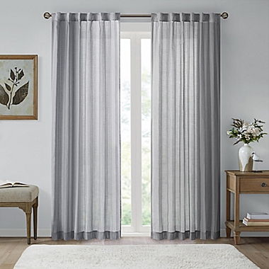 Bee &amp; Willow&trade; Eyelet Stripe 63-Inch Rod Pocket Curtain Panel in Grey (Single). View a larger version of this product image.