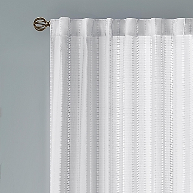 Bee &amp; Willow&trade; Eyelet Stripe 84-Inch Rod Pocket Curtain Panel in White (Single). View a larger version of this product image.