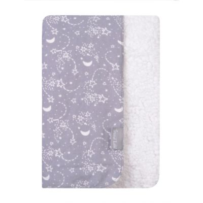 Trend Lab&reg; Moon and Stars Faux Shearling Blanket in Grey/White