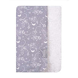 Trend Lab® Moon and Stars Faux Shearling Blanket in Grey/White