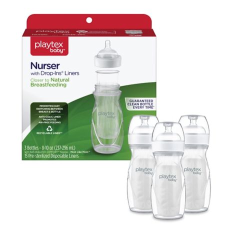 100 Ct Ea 3 Pack Playtex Baby Nurser Disposable Drop-In Baby Bottle Liners 8 Oz 