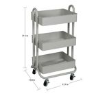 Alternate image 3 for Squared Away&trade; 3-Tier Utility Storage Cart in Grey