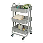 Alternate image 6 for Squared Away&trade; 3-Tier Utility Storage Cart in Grey