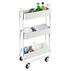 Alternate image 2 for Squared Away&trade; 3-Tier Narrow Utility Storage Cart in White