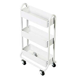 Squared Away™ 3-Tier Narrow Utility Storage Cart in White