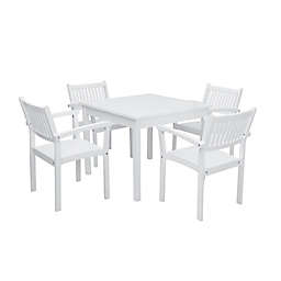 Vifah Bradley 5-Piece Outdoor Dining Set with Stacking Chairs in White