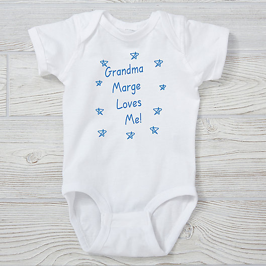 Alternate image 1 for Somebody Loves Me Size 6-18M Personalized Bodysuit