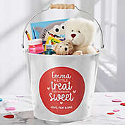 A Little Treat for Someone Sweet Personalized Large Bucket in White