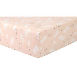 Trend Lab® Cloud Sprinkles Deluxe Flannel Fitted Crib Sheet in Peach/Grey