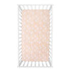 Alternate image 1 for Trend Lab&reg; Cloud Sprinkles Deluxe Flannel Fitted Crib Sheet in Peach/Grey
